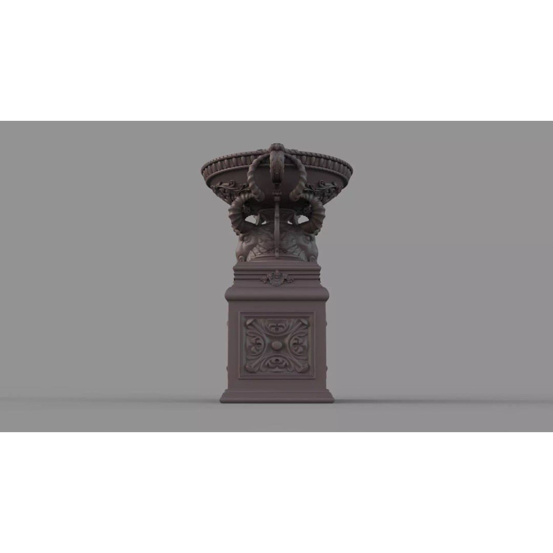 Classic Vase 3D Model – Baroque Style Decorative Planter, FBX - View 10