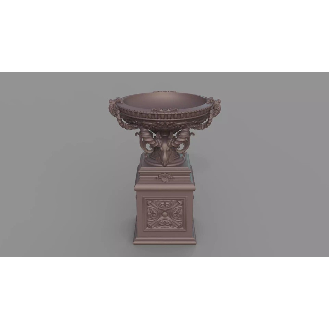 Classic Vase 3D Model – Baroque Style Decorative Planter, FBX - View 11