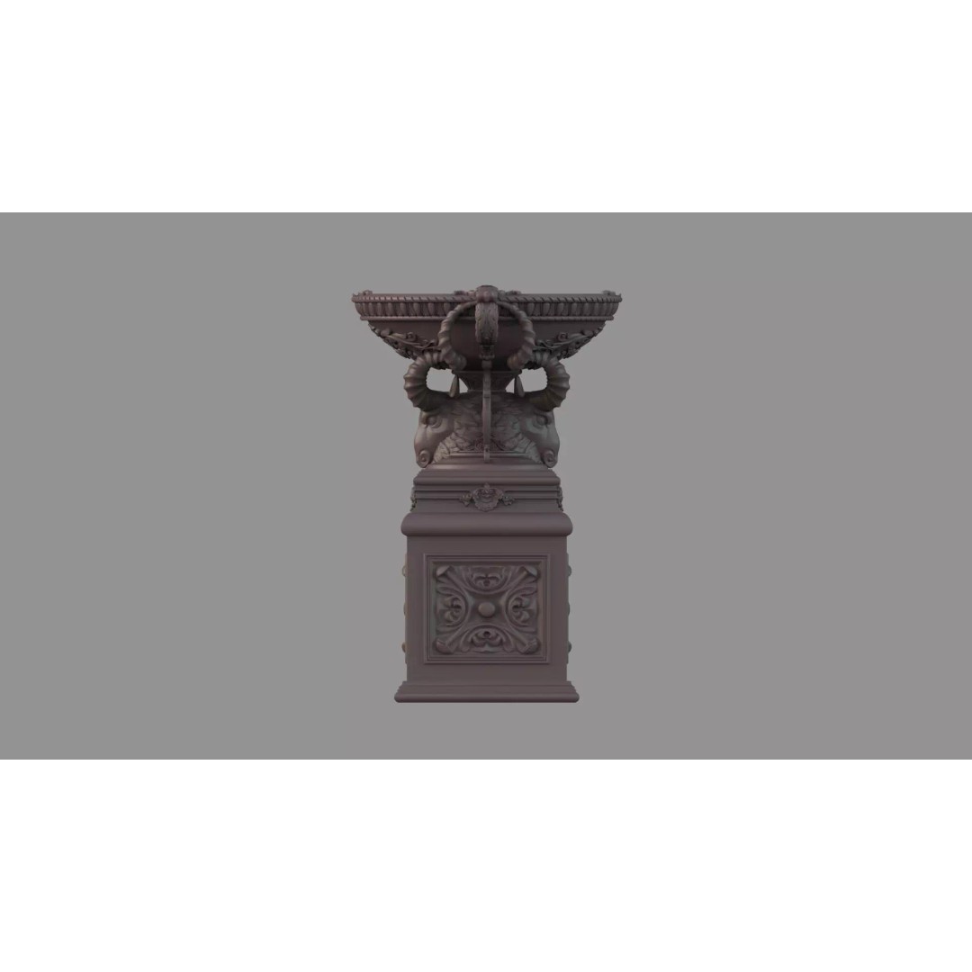 Classic Vase 3D Model – Baroque Style Decorative Planter, FBX - View 12