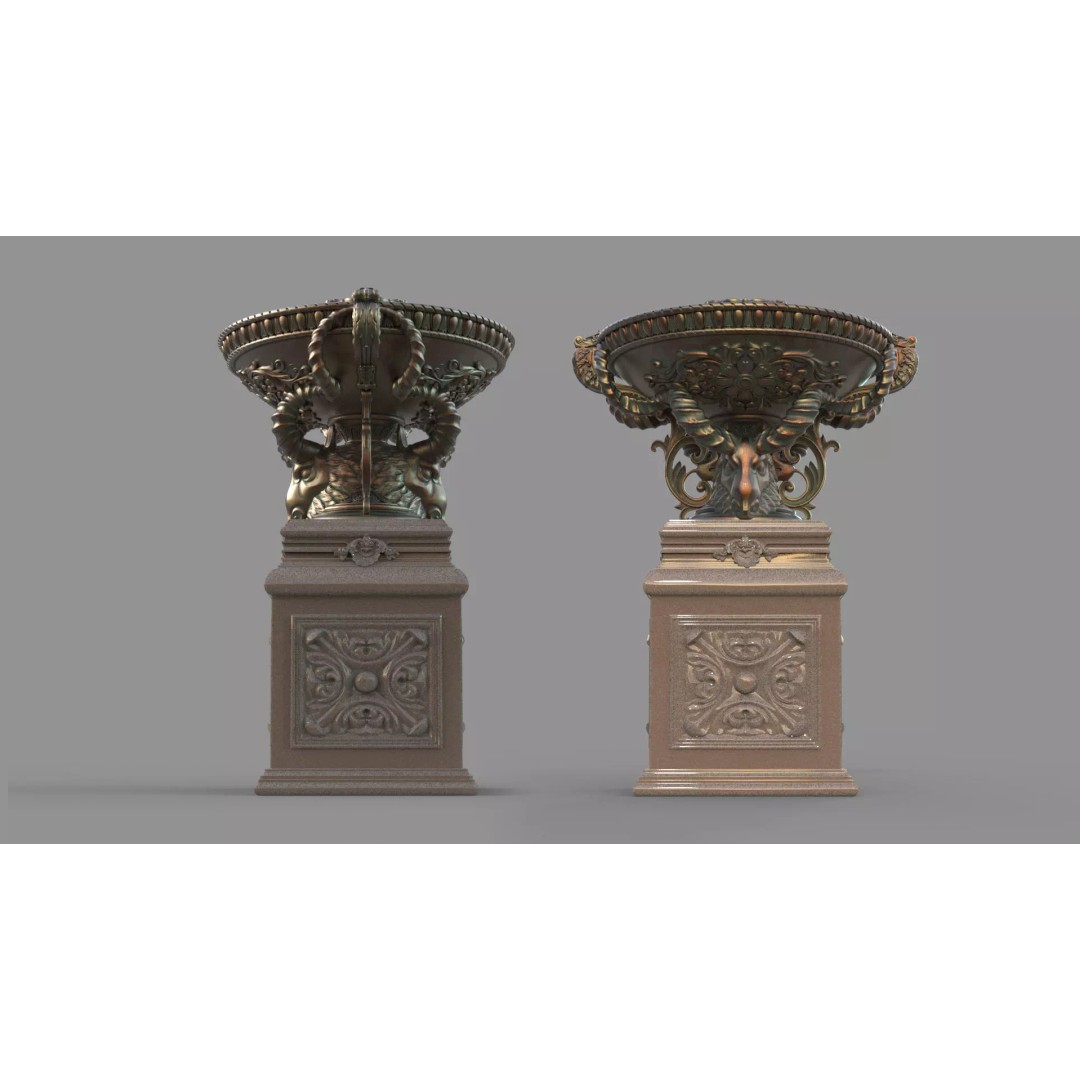 Classic Vase 3D Model – Baroque Style Decorative Planter, FBX - View 2