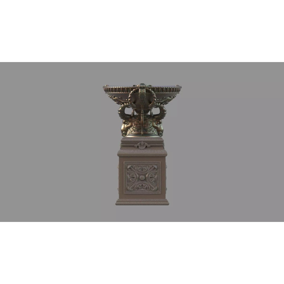 Classic Vase 3D Model – Baroque Style Decorative Planter, FBX - View 7