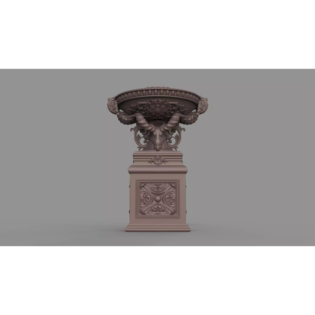 Classic Vase 3D Model – Baroque Style Decorative Planter, FBX - View 9