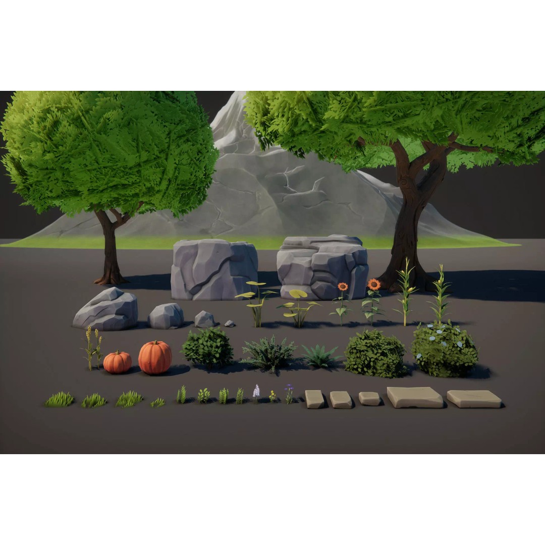 Medieval Fort and Castle 3D Model – Stylized Low-Poly Game Asset, FBX