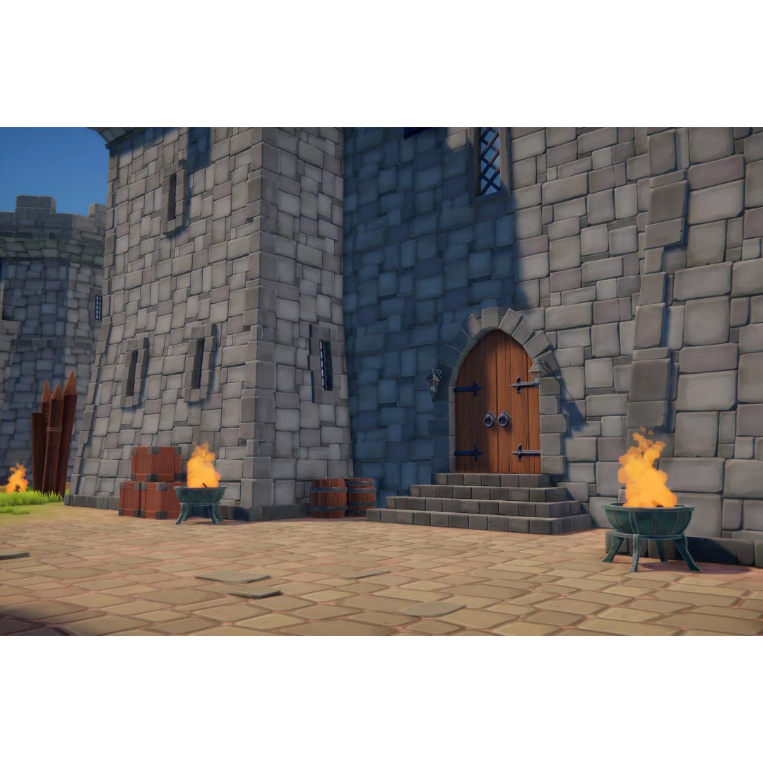Medieval Fort and Castle 3D Model – Stylized Low-Poly Game Asset, FBX - View 10