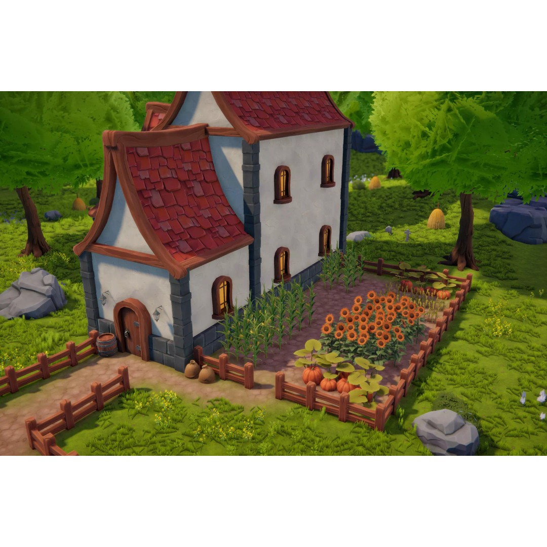 Medieval Fort and Castle 3D Model – Stylized Low-Poly Game Asset, FBX - View 11