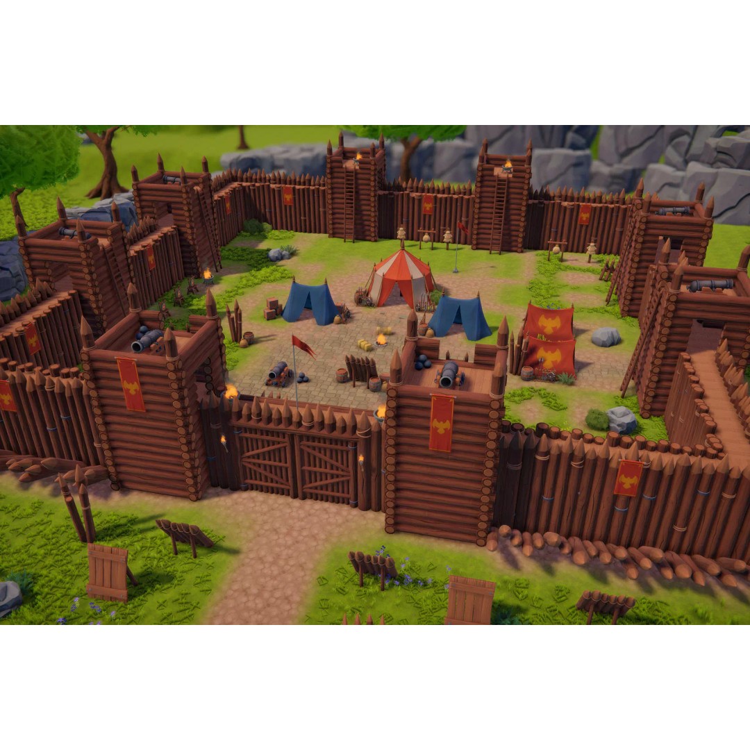 Medieval Fort and Castle 3D Model – Stylized Low-Poly Game Asset, FBX - View 3