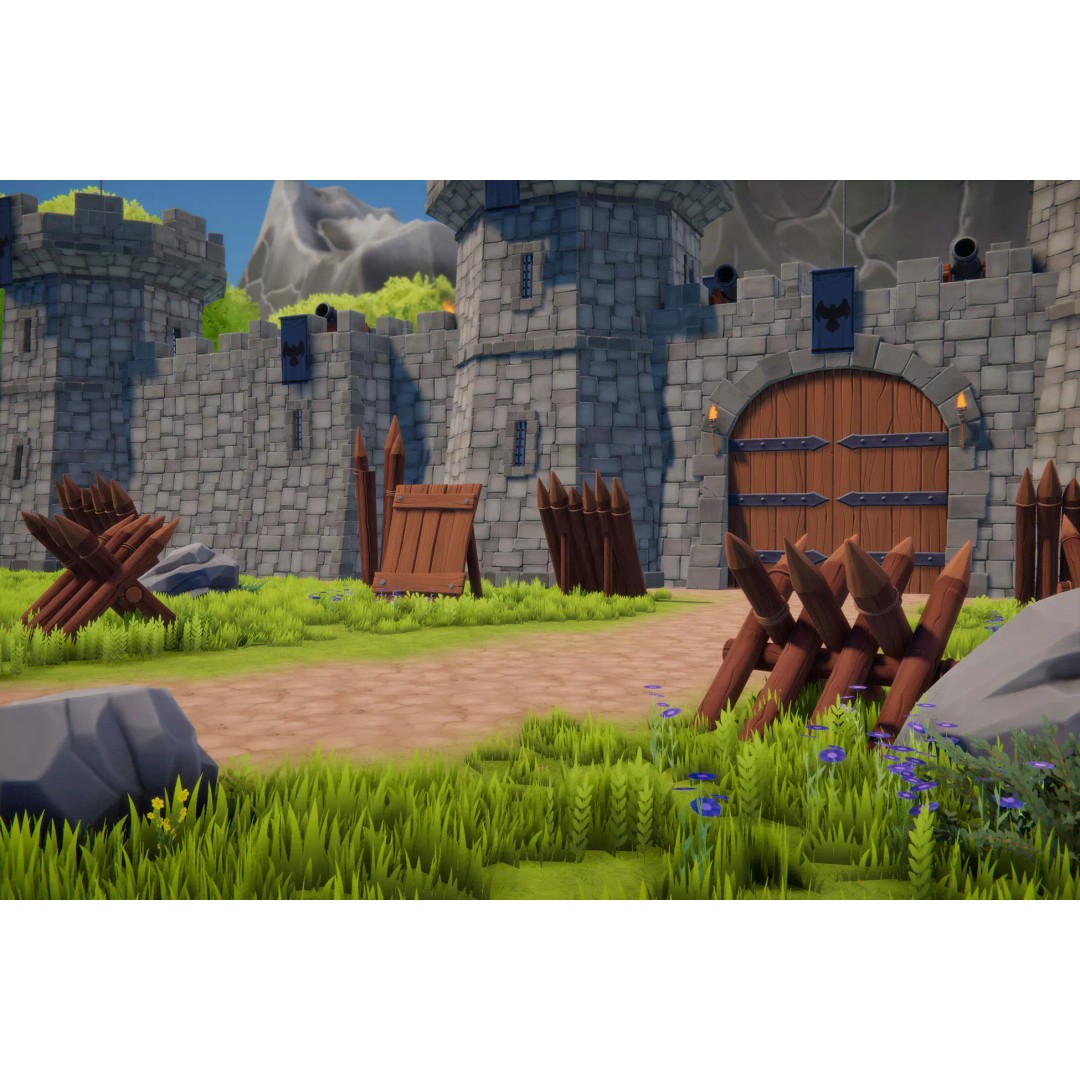 Medieval Fort and Castle 3D Model – Stylized Low-Poly Game Asset, FBX - View 6