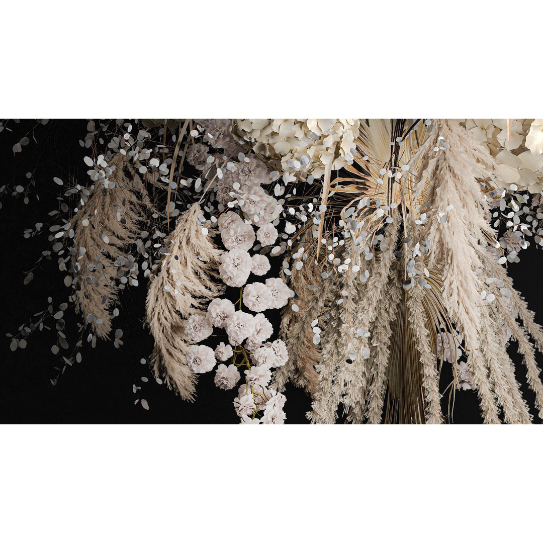 Hanging Bouquet of Dried Flowers 3D Model – Wedding Decor, PBR Textures - View 5