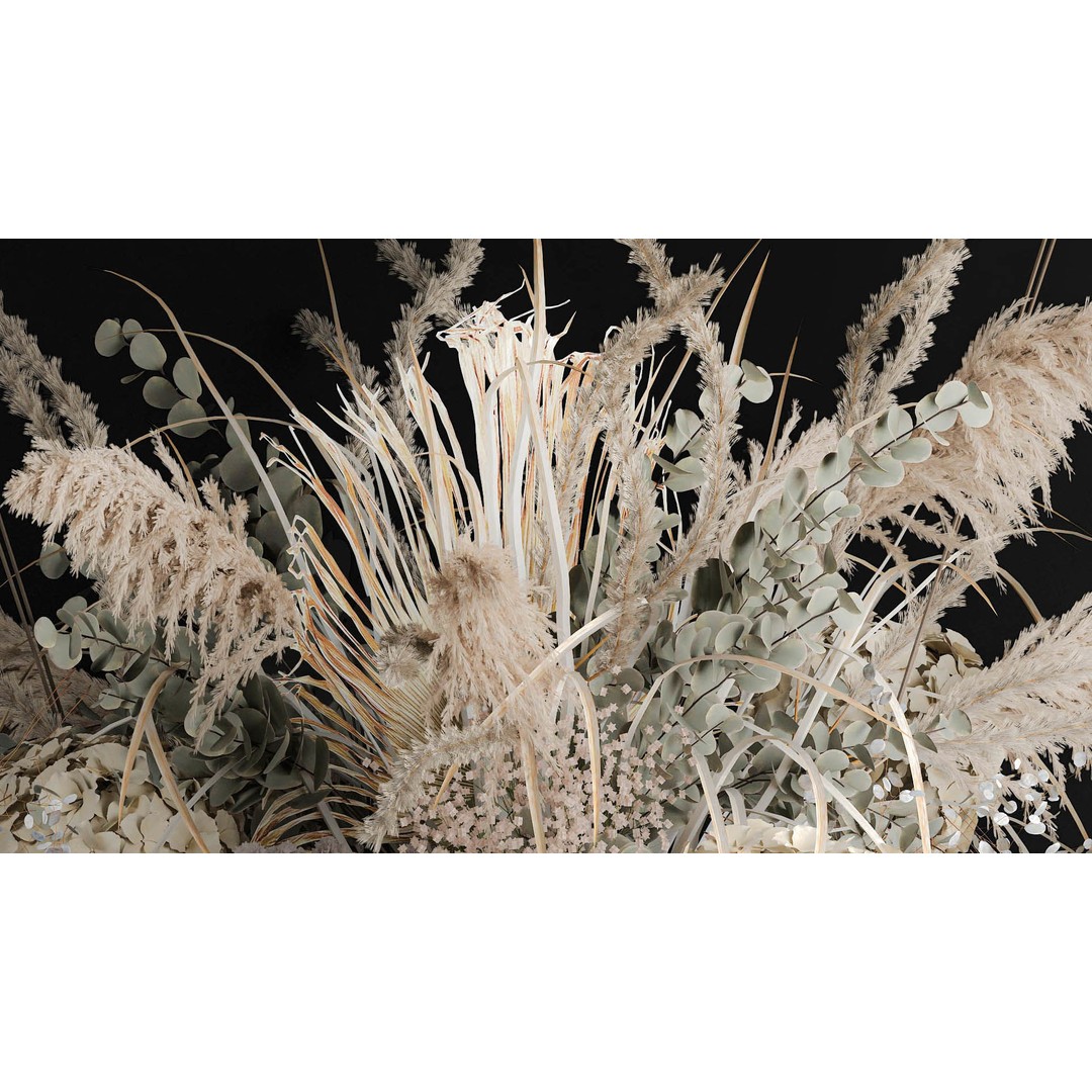 Hanging Bouquet of Dried Flowers 3D Model – Wedding Decor, PBR Textures - View 6