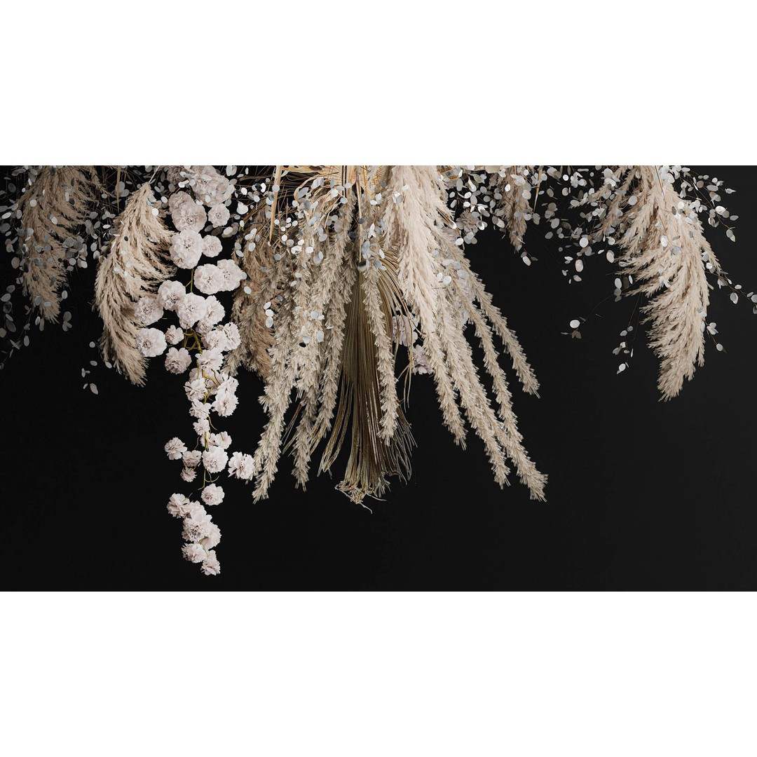 Hanging Bouquet of Dried Flowers 3D Model – Wedding Decor, PBR Textures - View 7