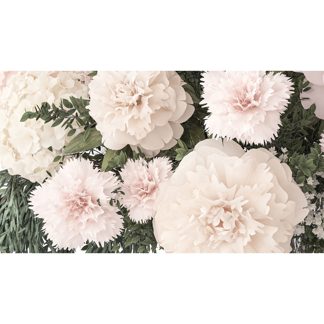 Pink Bouquet 3D Model – Decorative Floral Arrangement in Glass Vase - View 7