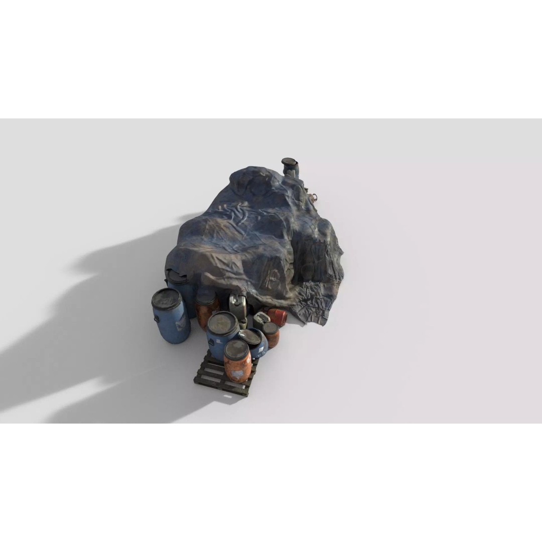 Old Industrial Barrels 3D Model – Realistic PBR Asset, FBX & OBJ - View 7