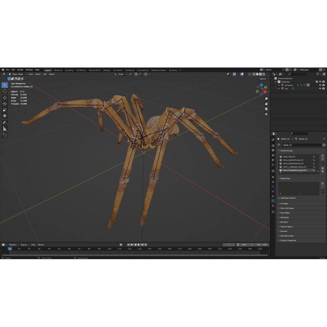 Spider 3D Model – Rigged Animated Character for Unity and Blender - View 14
