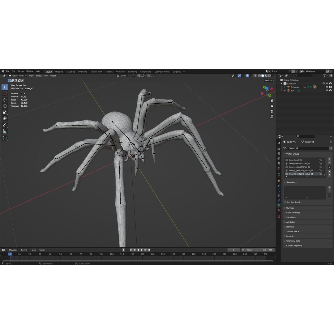 Spider 3D Model – Rigged Animated Character for Unity and Blender - View 15