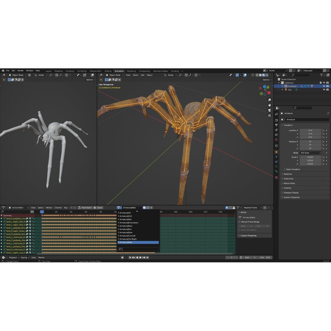 Spider 3D Model – Rigged Animated Character for Unity and Blender - View 17