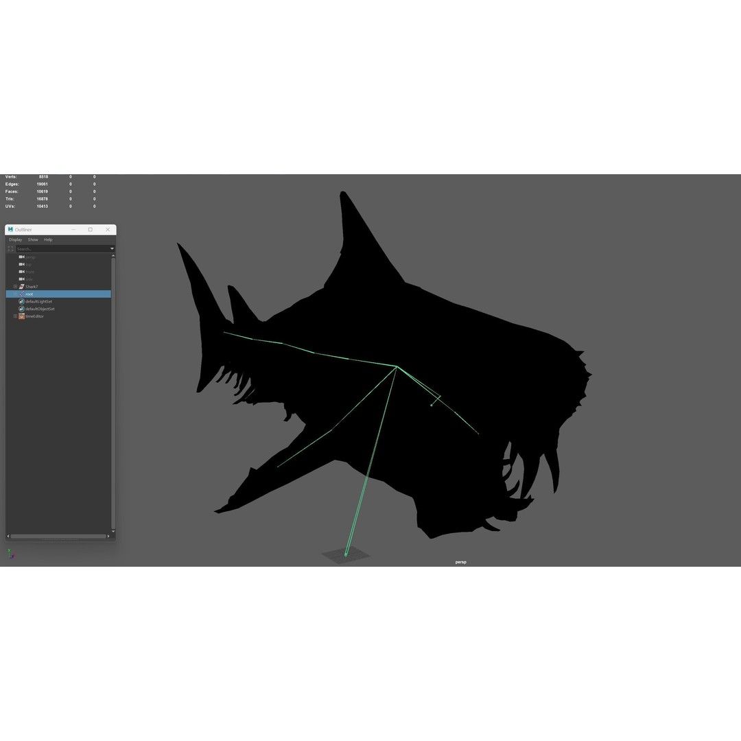 AlienShark 7 3D Model – Low Poly Game Asset, Rigged, FBX