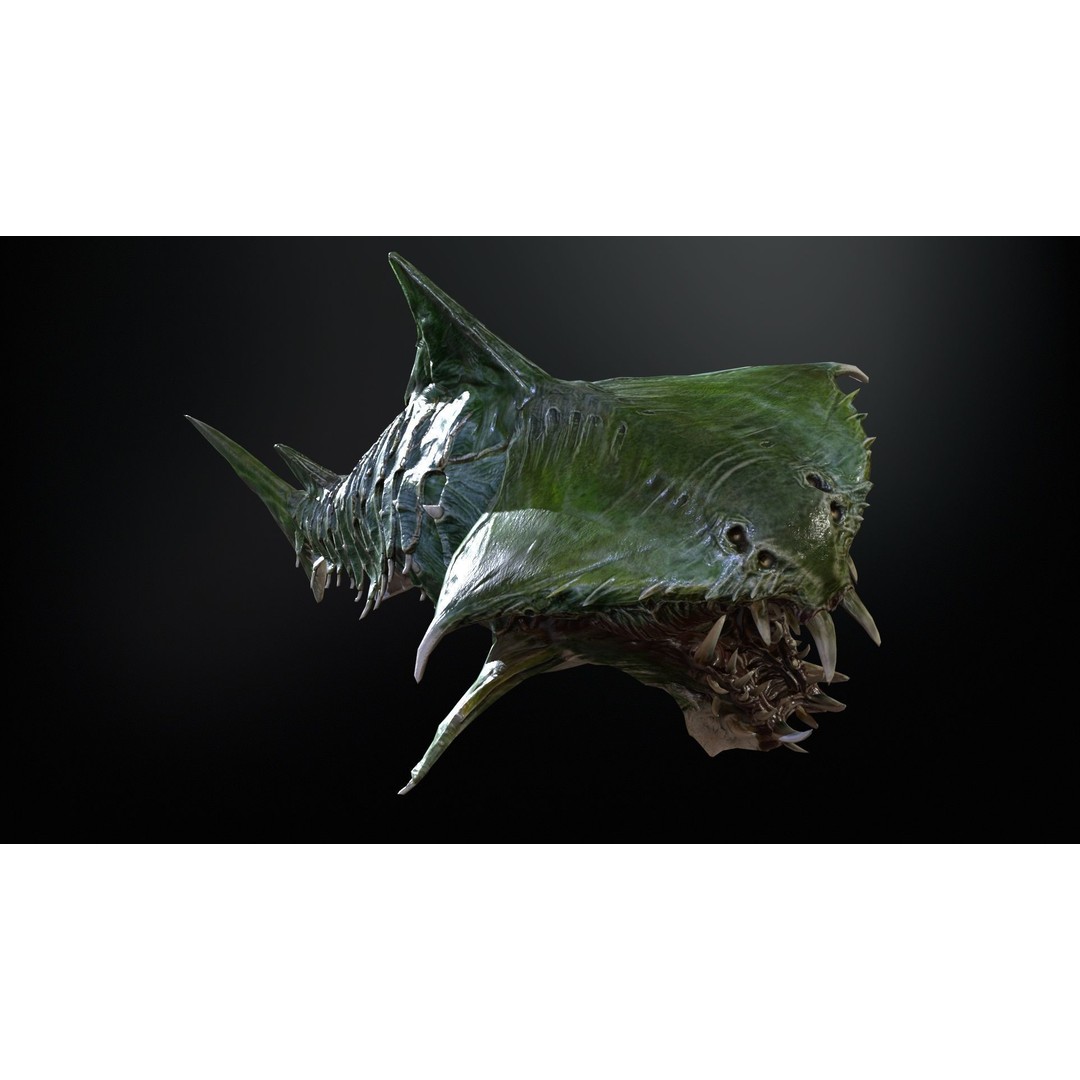 AlienShark 7 3D Model – Low Poly Game Asset, Rigged, FBX - View 15