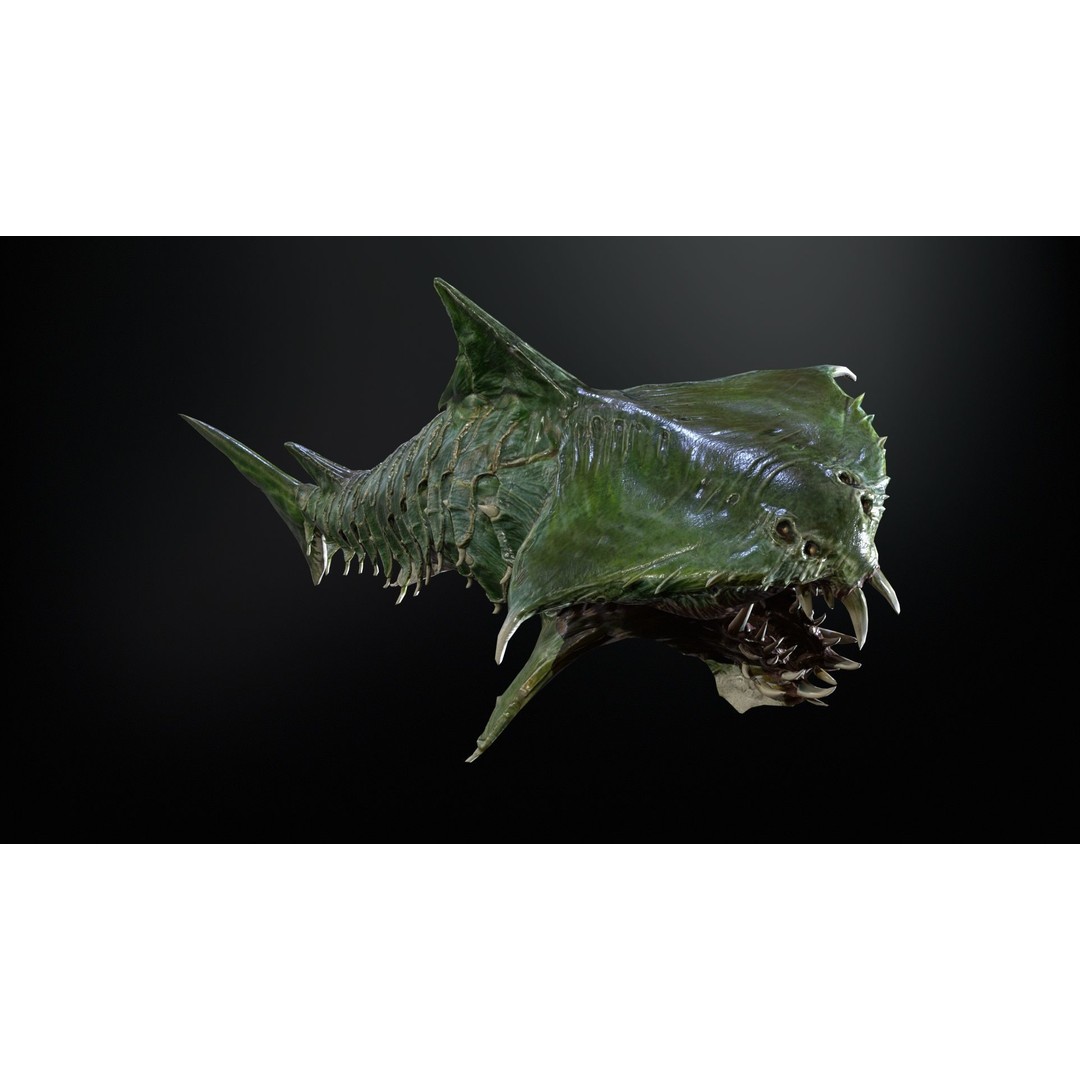 AlienShark 7 3D Model – Low Poly Game Asset, Rigged, FBX - View 16