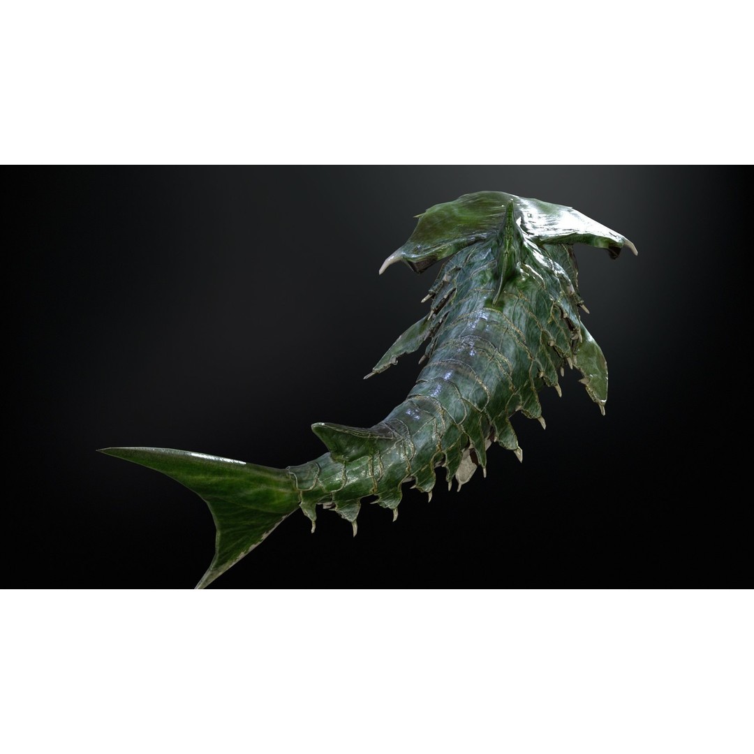 AlienShark 7 3D Model – Low Poly Game Asset, Rigged, FBX - View 17