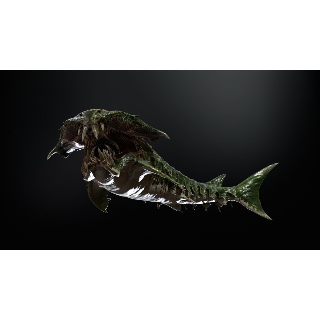 AlienShark 7 3D Model – Low Poly Game Asset, Rigged, FBX - View 18