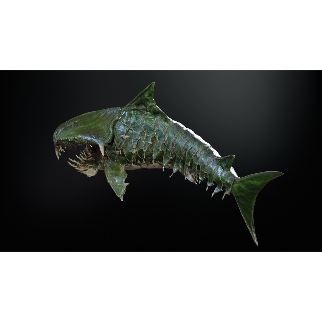 AlienShark 7 3D Model – Low Poly Game Asset, Rigged, FBX - View 20
