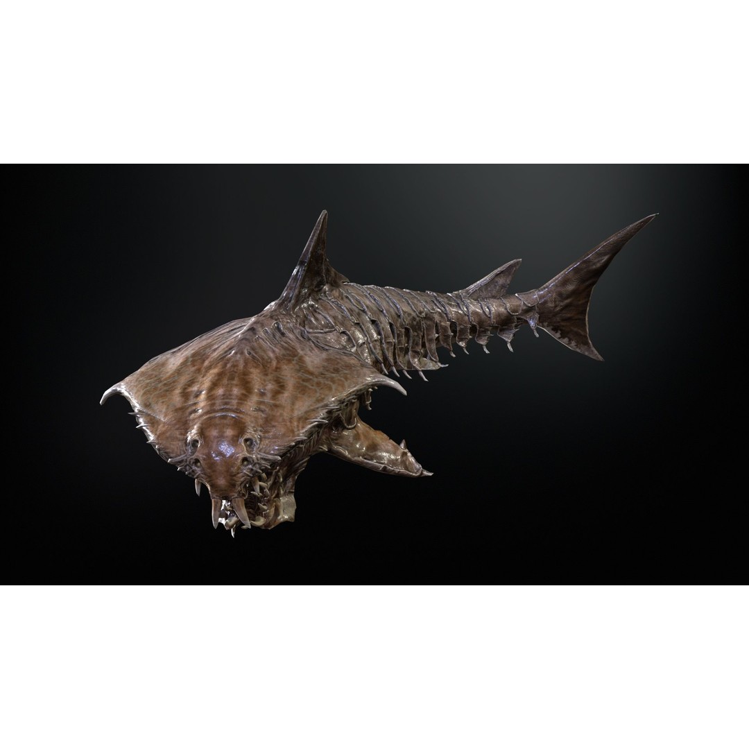 AlienShark 7 3D Model – Low Poly Game Asset, Rigged, FBX - View 21