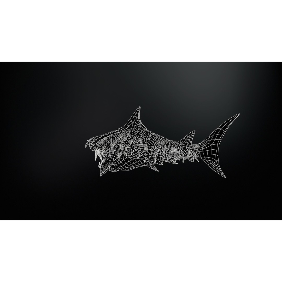 AlienShark 7 3D Model – Low Poly Game Asset, Rigged, FBX - View 27