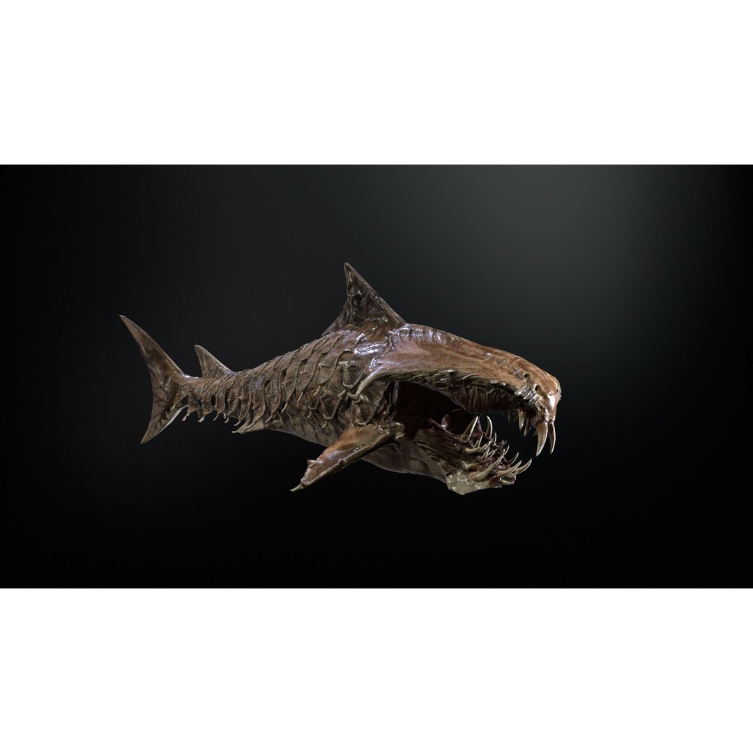 AlienShark 7 3D Model – Low Poly Game Asset, Rigged, FBX - View 31