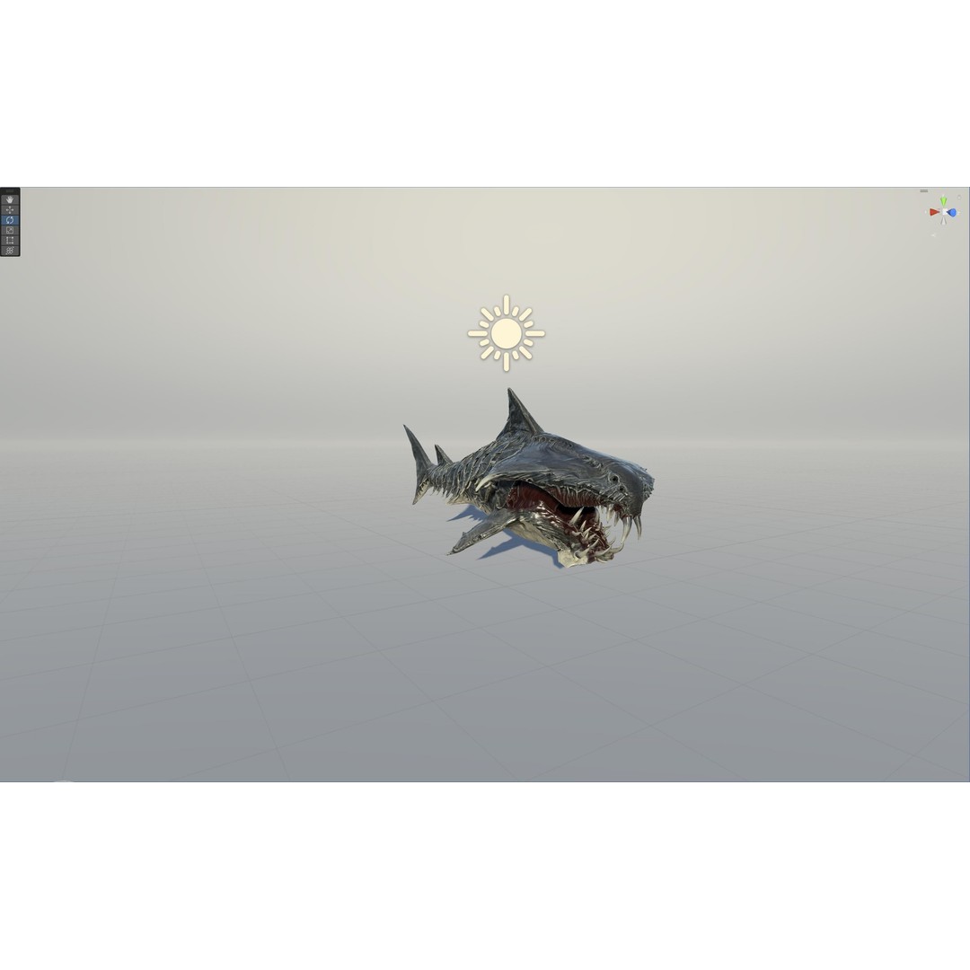 AlienShark 7 3D Model – Low Poly Game Asset, Rigged, FBX - View 39