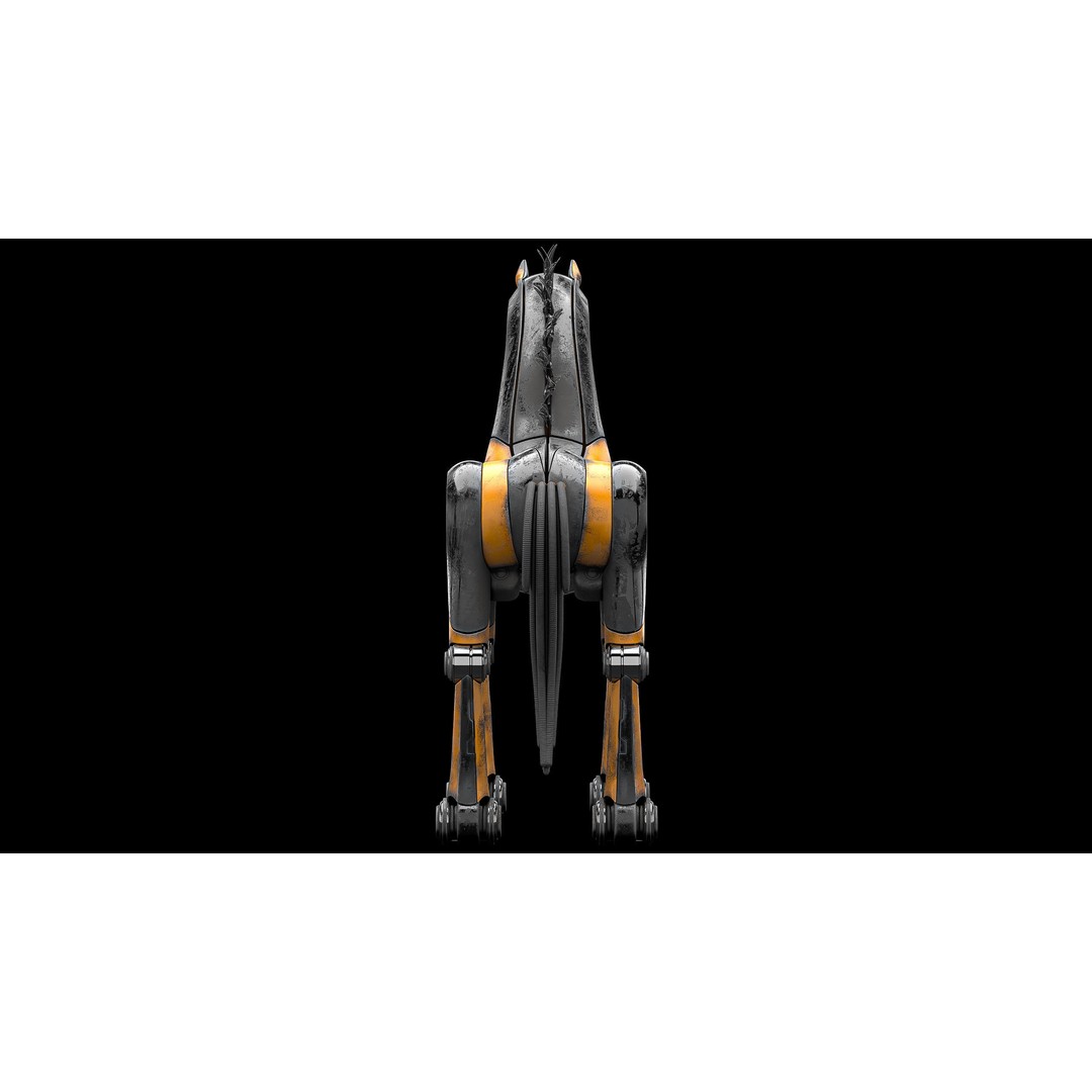Horse Robot 3D Model – Low Poly Character with Animation, FBX - View 12