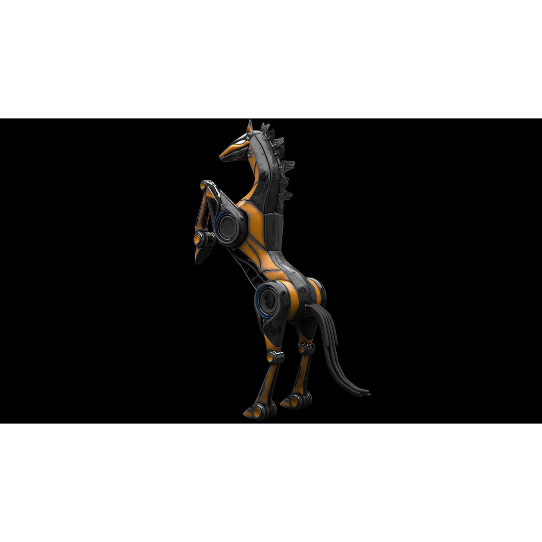 Horse Robot 3D Model – Low Poly Character with Animation, FBX - View 20