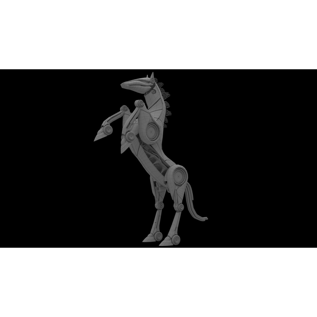 Horse Robot 3D Model – Low Poly Character with Animation, FBX - View 22