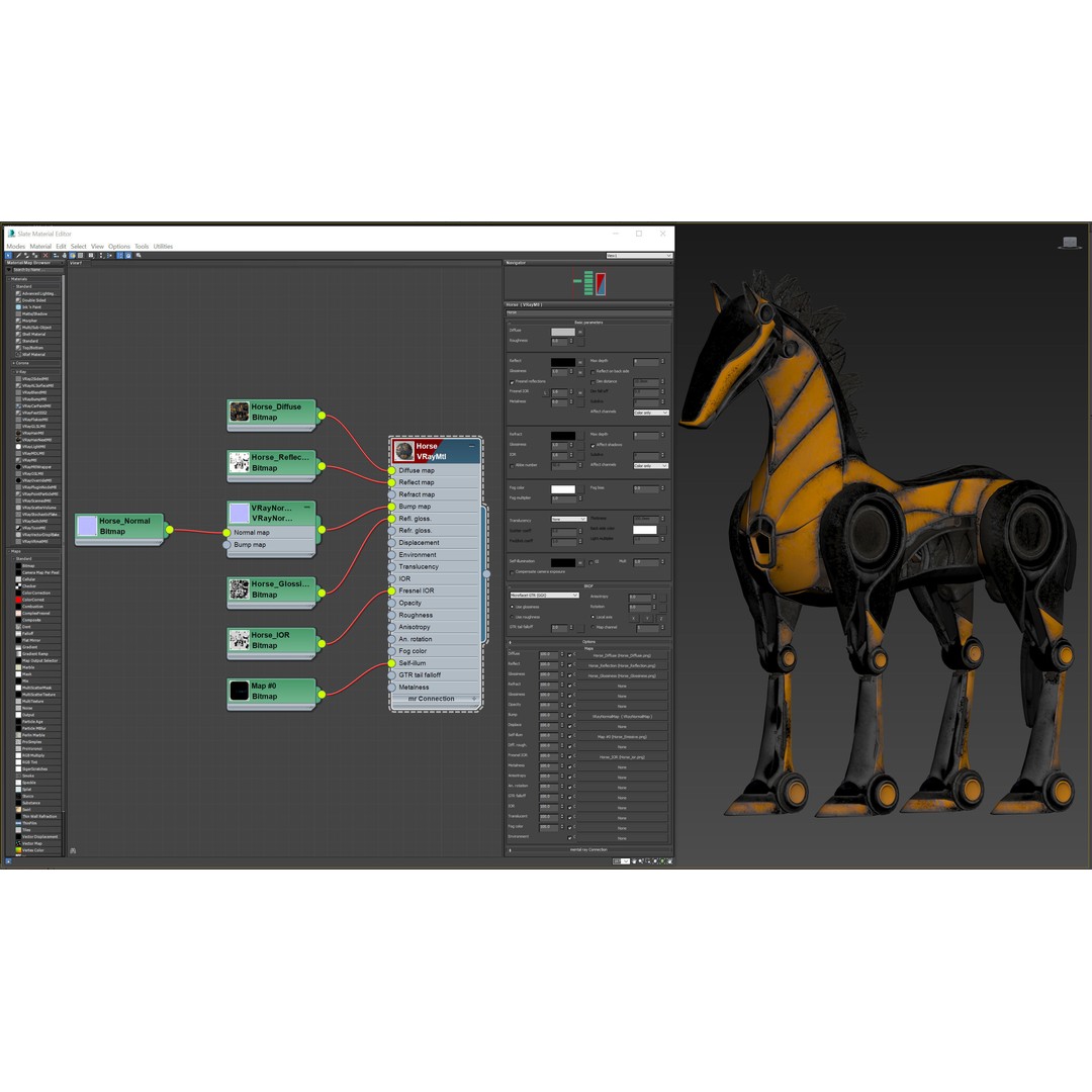 Horse Robot 3D Model – Low Poly Character with Animation, FBX - View 25