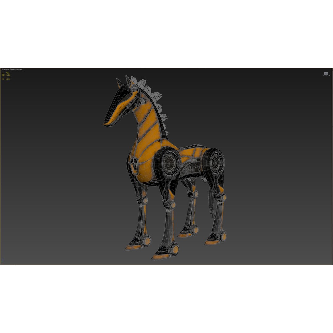 Horse Robot 3D Model – Low Poly Character with Animation, FBX - View 26