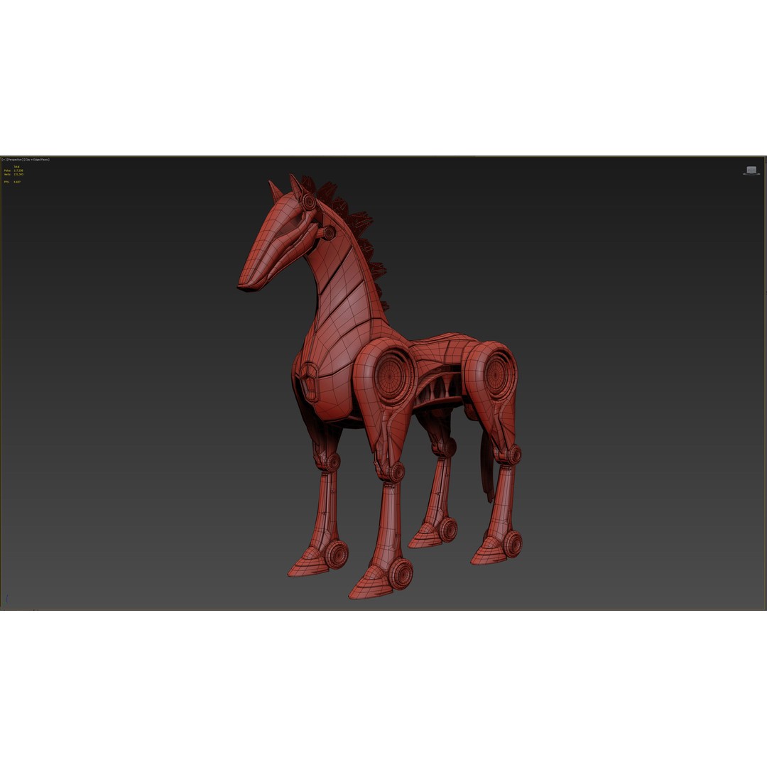 Horse Robot 3D Model – Low Poly Character with Animation, FBX - View 28