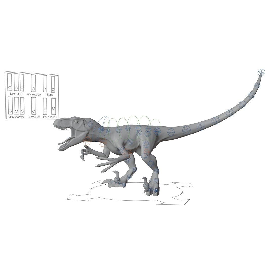 Velociraptor 3D Model – Low Poly Rigged Dinosaur Asset, FBX/OBJ - View 14
