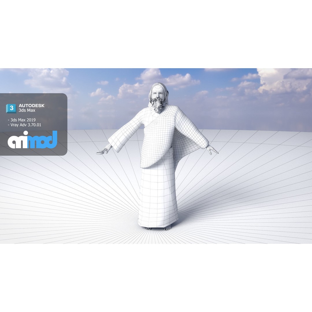 Shepherd 3D Model – Fantasy Character with Textures, FBX Format - View 7