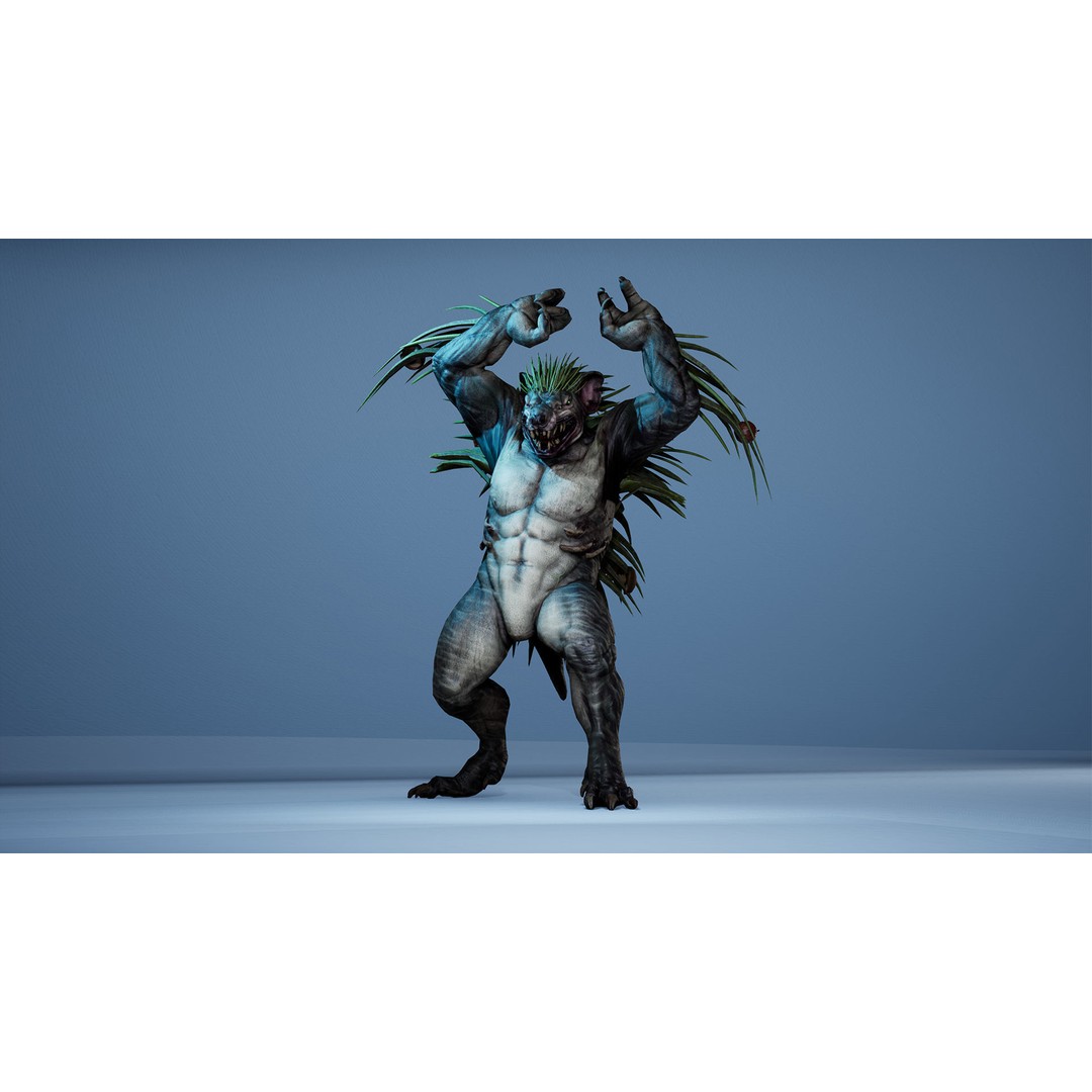 Mutant Hedgehog 3D Model – Low Poly Rigged Character with Animations - View 10
