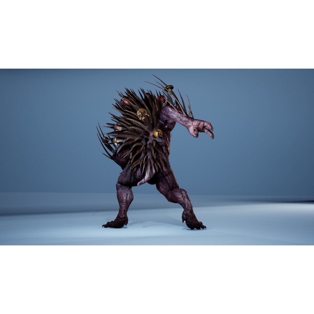 Mutant Hedgehog 3D Model – Low Poly Rigged Character with Animations - View 13