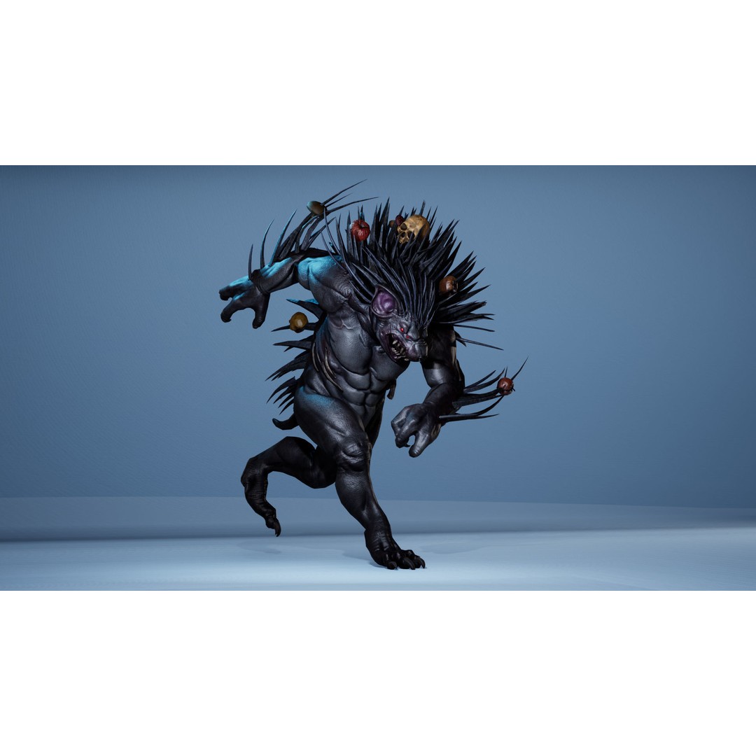 Mutant Hedgehog 3D Model – Low Poly Rigged Character with Animations - View 15