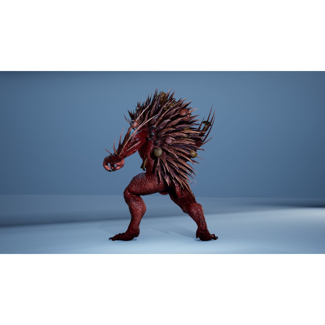 Mutant Hedgehog 3D Model – Low Poly Rigged Character with Animations - View 17
