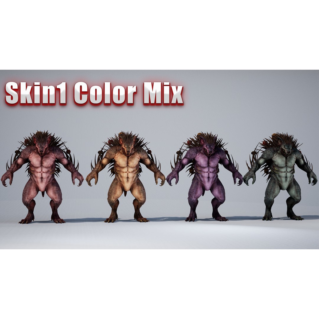 Mutant Hedgehog 3D Model – Low Poly Rigged Character with Animations - View 20