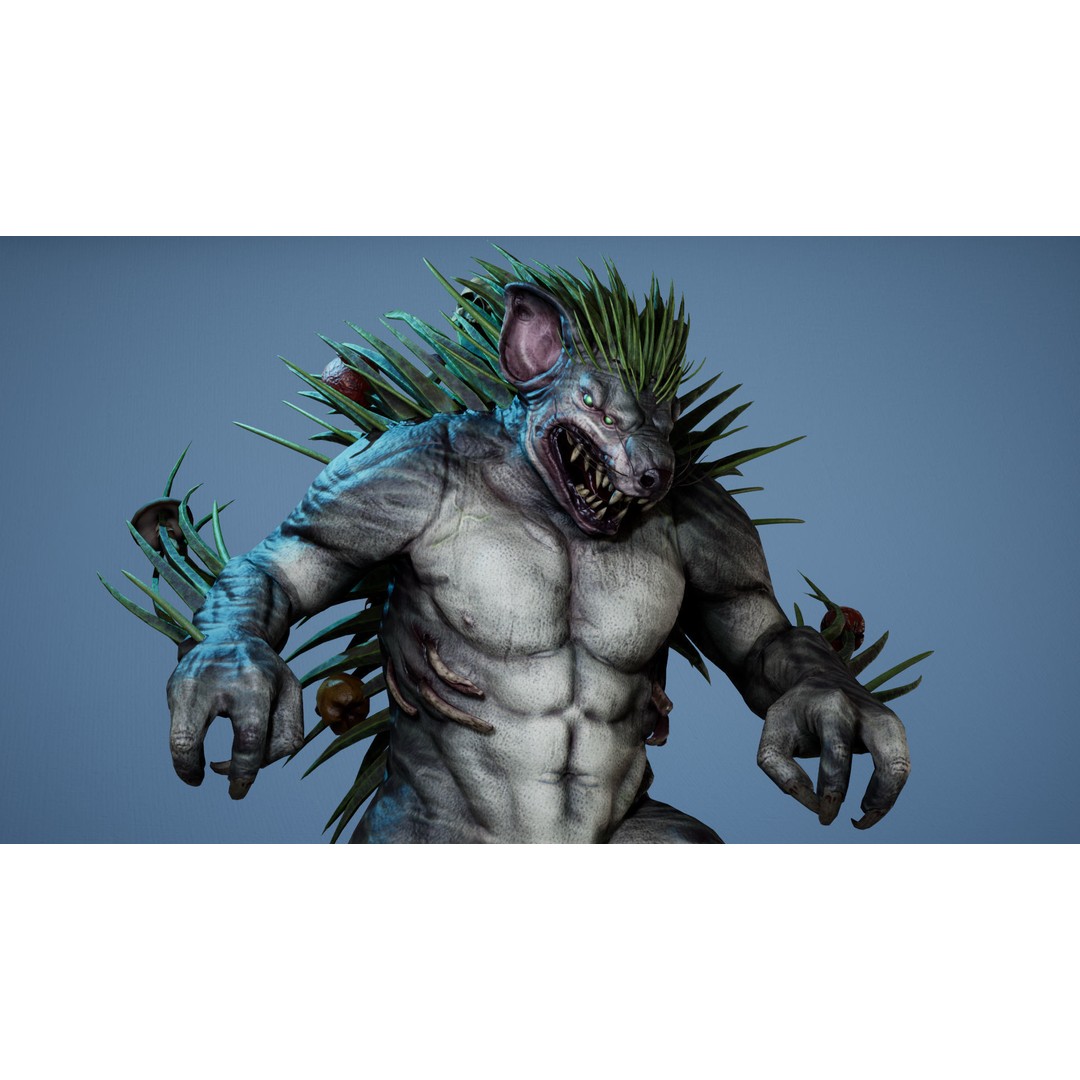 Mutant Hedgehog 3D Model – Low Poly Rigged Character with Animations - View 21