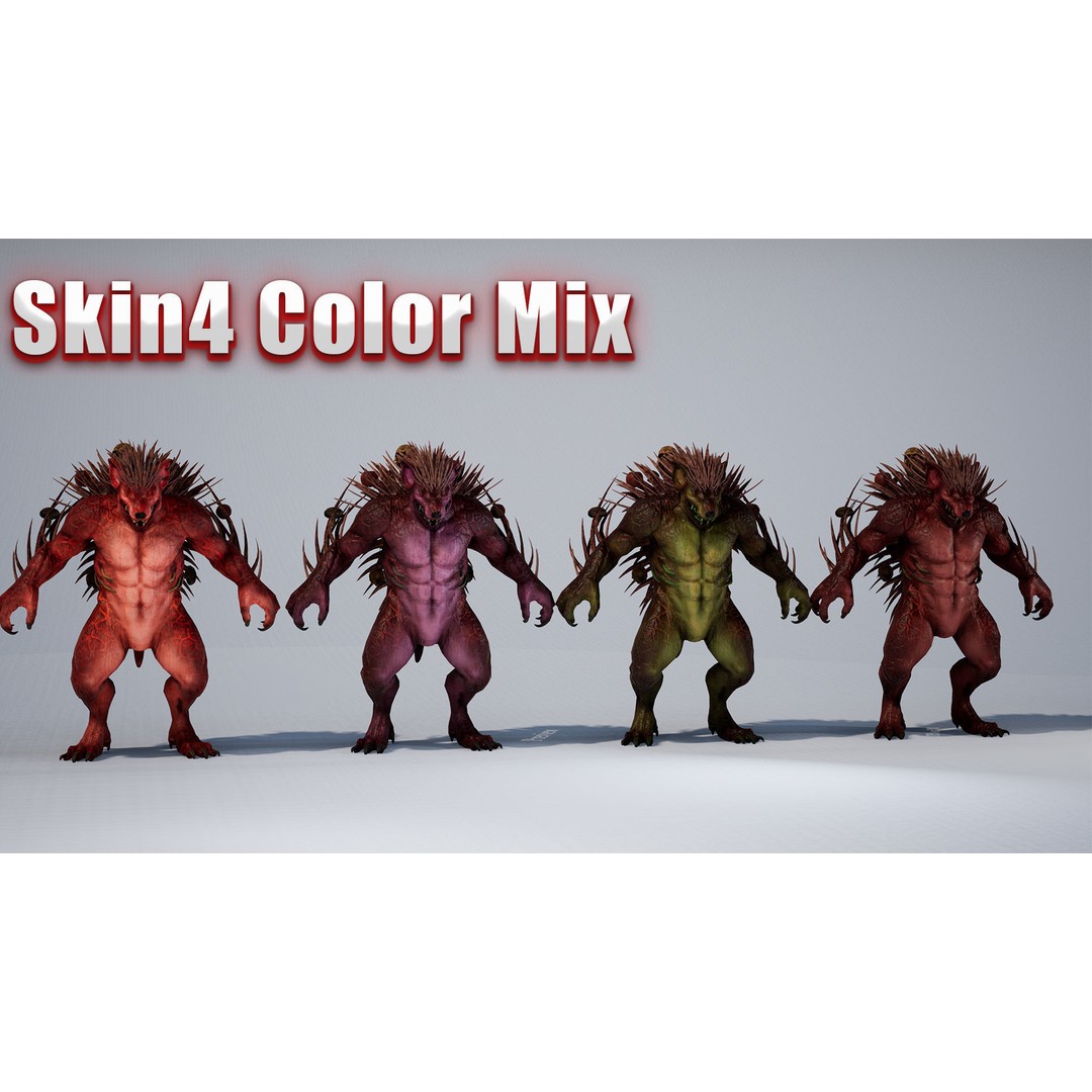 Mutant Hedgehog 3D Model – Low Poly Rigged Character with Animations - View 28