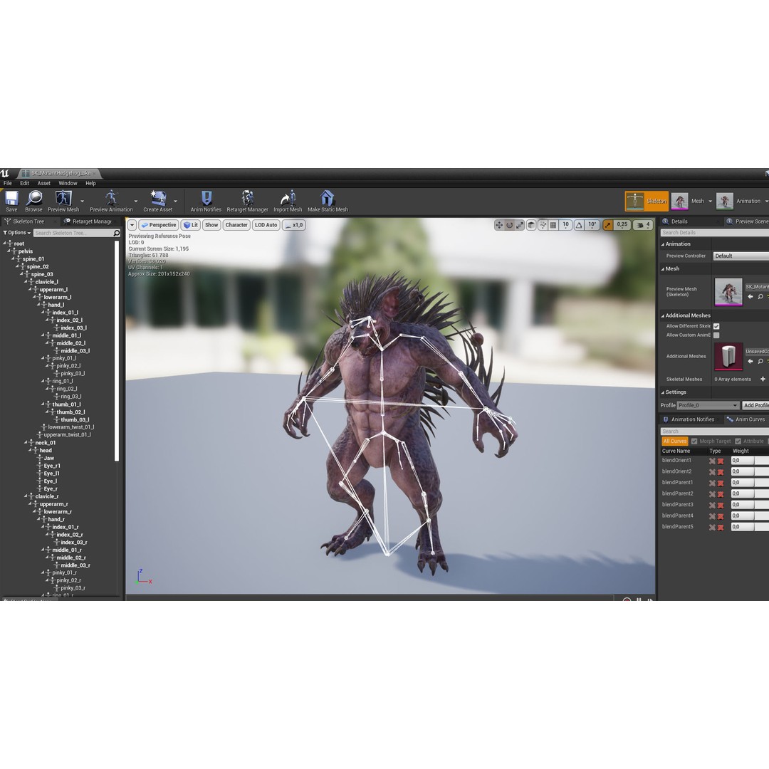 Mutant Hedgehog 3D Model – Low Poly Rigged Character with Animations - View 30