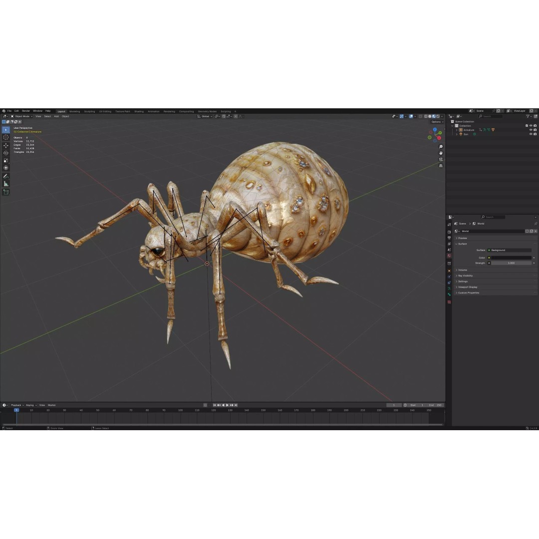 Spider 3D Model – Low Poly Animated Insect, FBX, PBR Textures - View 19