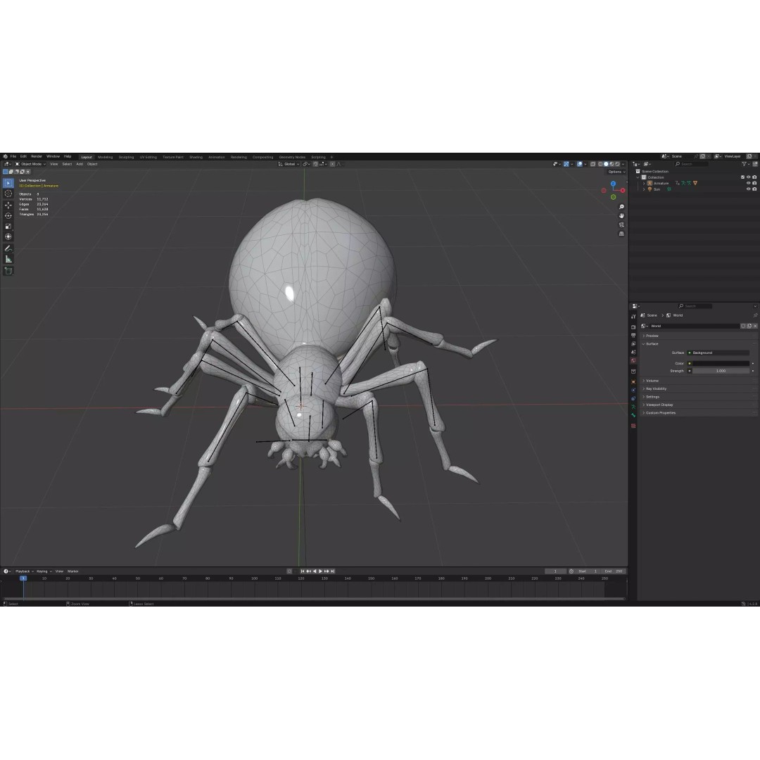 Spider 3D Model – Low Poly Animated Insect, FBX, PBR Textures - View 20