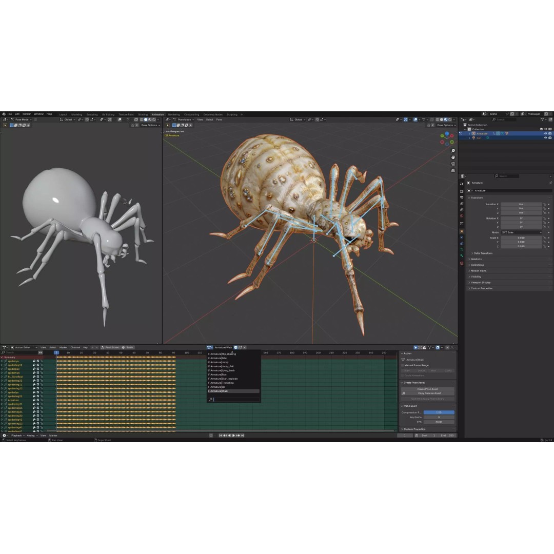 Spider 3D Model – Low Poly Animated Insect, FBX, PBR Textures - View 22