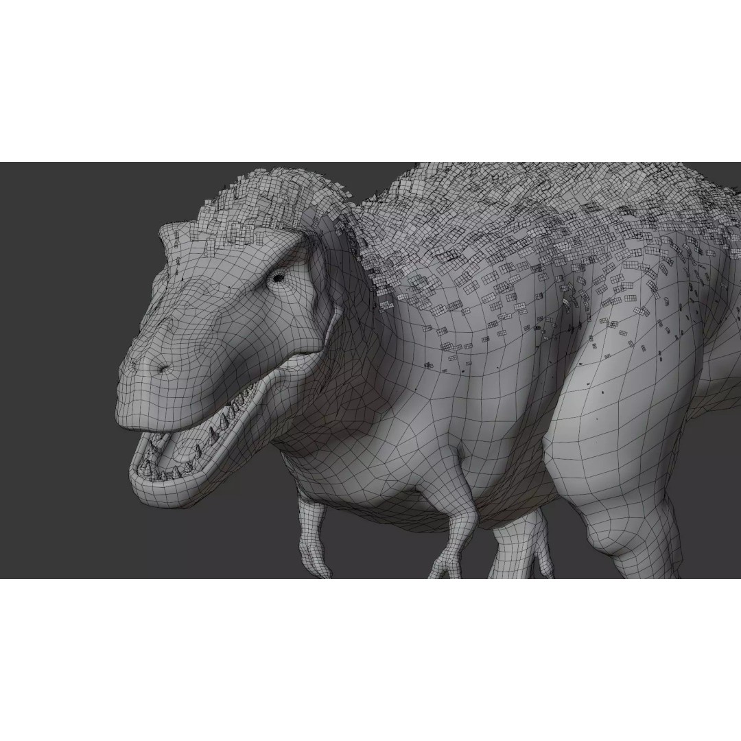 Tyrannosaurus Rex 3D Model – Low Poly Rigged Dinosaur, Blender - View 34