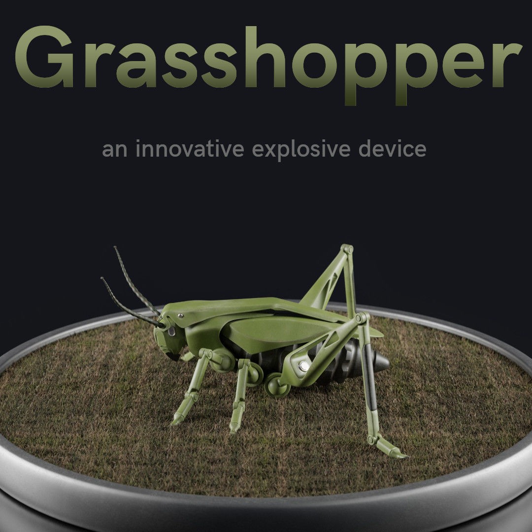 Grasshopper 3D Model – Low Poly Explosive Device with PBR Textures - View 3